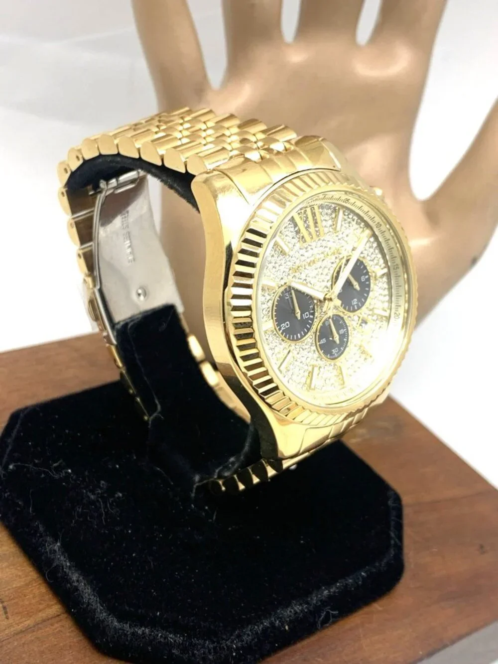 Michael Kors Men's Watch MK8494 Quartz Chronograph Gemmed Gold Stainless Steel